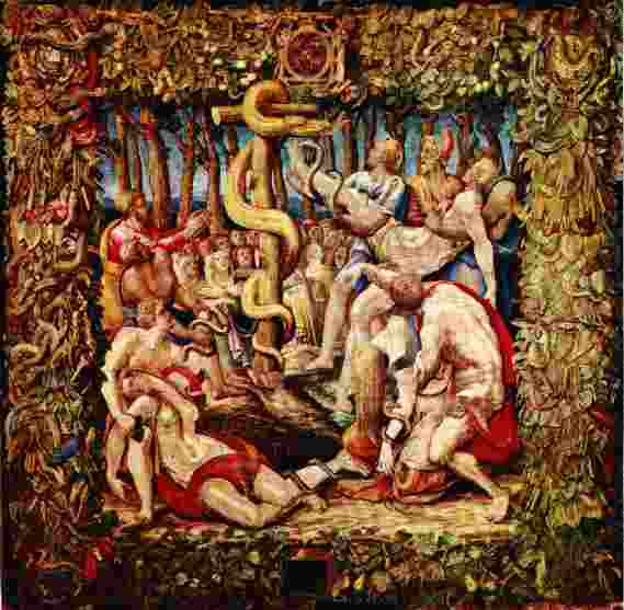 Il serpente di bronzo, arazzo della manifattura Karcher, ca. 1540-1550, Milano, Fabbrica del Duomo