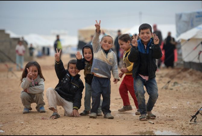 Bambini siriani profughi assistiti da Catholic Near East Welfare Association (CNEWA) in Libano