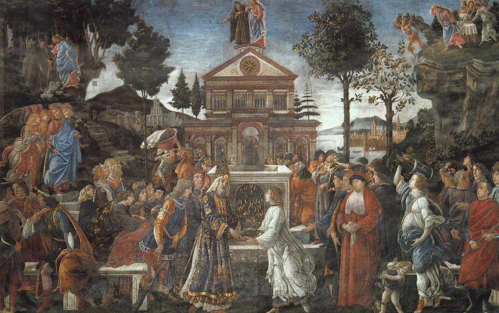 Alessandro Filipepi detto il Botticelli, Prove di Cristo o Purificazione di un lebbroso - Affreschi della Cappella Sistina